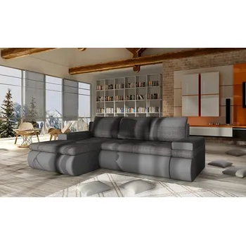 Sedací souprava Rozkládací rohová sedací souprava EPLATO MINI - šedá ekokůže / šedá, levý roh