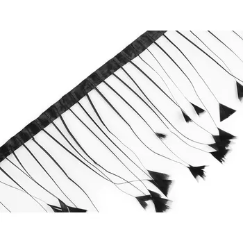 Prýmek - krocaní peří 9-14 cm, střední, černá