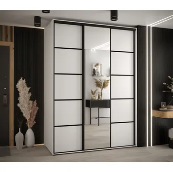 Šatní skříň Šatní skříň YVONA 5 - 170/60 cm, bílá / černá