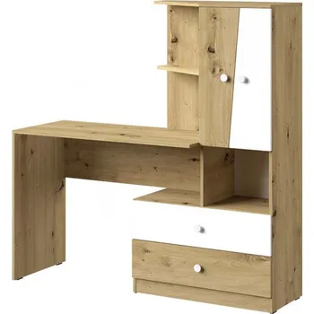 Psací stůl Psací stůl s regálem CHIMA - dub artisan / bílý