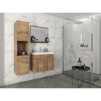 Koupelnový nábytek Koupelnová sestava s umyvadlem ZORAIDA - kaštan + sifon ZDARMA