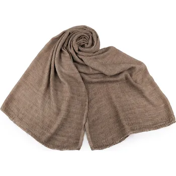 Šátek Šátek / šála bavlna / PES mačkaný efekt 70x185 cm, střední, 2 béžová