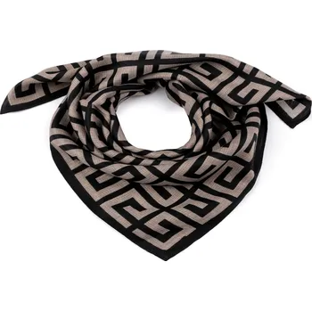 Šátek Šátek 65x65 cm, velké, 3 černá béžová světlá