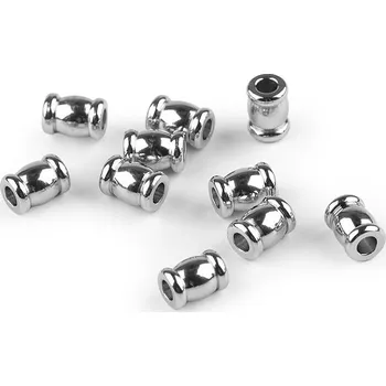 Korálek Korálky mezidíly z nerezové oceli 5x7 mm, barva platina