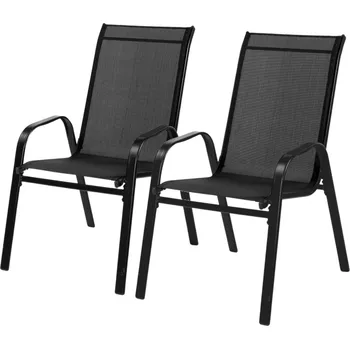Set 2 zahradních židlí BELLA - černý