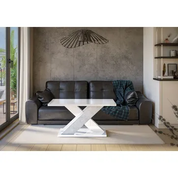 Konferenční stolek Konferenční stolek NIKOS - bílý lesk / kámen