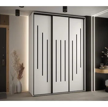 Šatní skříň Šatní skříň ASIRI 8 - 180/60 cm, bílá / černá