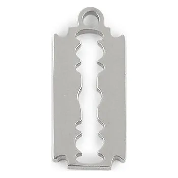Přívěsek Přívěsek z nerezové oceli nůžky, žiletka, střední, 3 platina žiletka