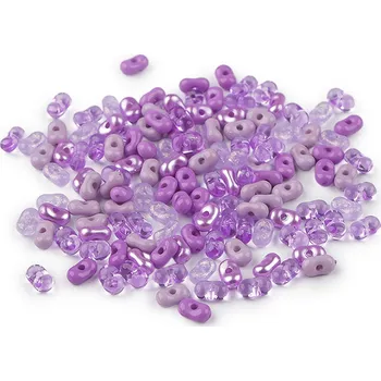Dětské navlékací korálky Plastové korálky peanut mix 4x6 mm, střední, 3 fialová