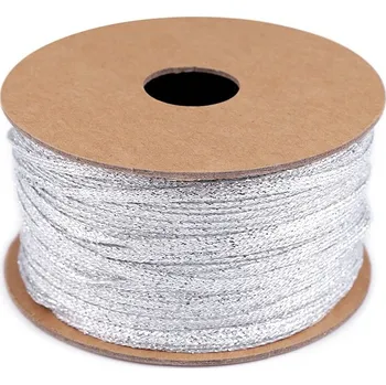 Stuha Stuha lurexová / brokátová šíře 3 mm vánoční, střední, 2 stříbrná