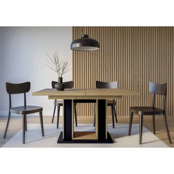 Jídelní stůl Rozkládací jídelní stůl RONY - dub artisan / černý