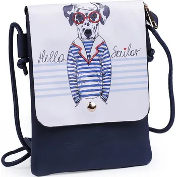 Kabelka Kabelka malá kočka, květ, jednorožec, jelen, kůň 15,5x21 cm, střední, 9 modrá pařížská pejsek