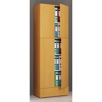 Vcm Kancelářská skříň Lona XXL s otočnými dveřmi se zásuvkou, buk