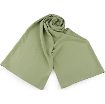 Šála Letní šátek, šála krešovaná, střední, 8 (53x177cm) zelená pastelová sv.