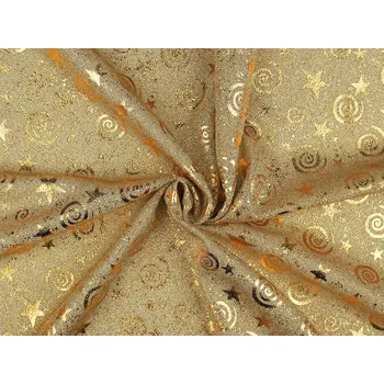 Dekorační lurexová látka vánoční, střední, 2 zlatá