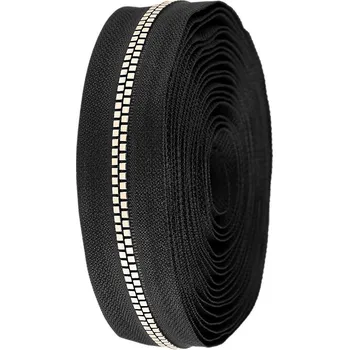 Zip Zip kostěný No 5 kostičky metráž, střední, 2 (322) černá zlatá