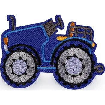 Nažehlovačka traktor, střední, 2 modrá kobaltová