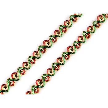 Vánoční leonský prýmek šíře 7 mm, střední, multikolor