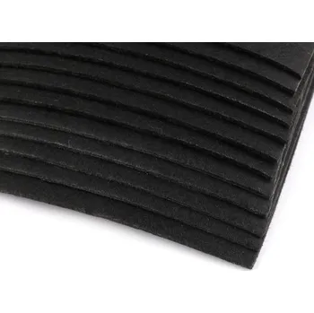 Látková dekorativní plsť / filc 20x30 cm, střední, 6 černá