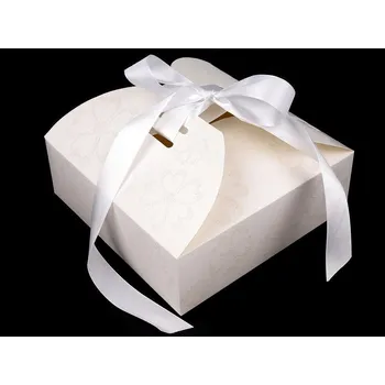 Dárková krabička Papírová krabička se stuhou a glitry, velké, viz foto