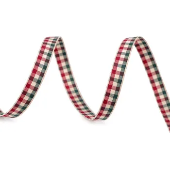 Stuha Károvaná stuha šíře 10 mm, střední, 1 béžová světlá