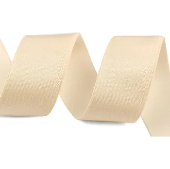 Saténová pruženka šíře 25 mm, střední, 6 vanilková
