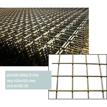 kari síť Kari síť svařovaná KD 35 drát 5 mm – 2×3 m (oko 100×100 mm)