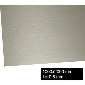 Stavební materiál Plech nerezový kartáčovaný 0,8 mm (1×2 m)