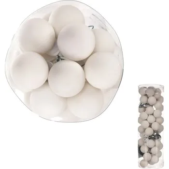 Vánoce Ozdoby skleněné - barva bílá, pr. 2 cm, cena za balení (48ks)