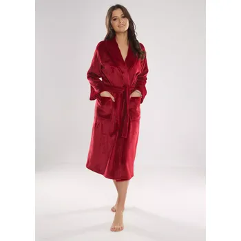 Dámský župan Dlouhý dámský župan s límcem De Lafense 628 Abigail bobule XL