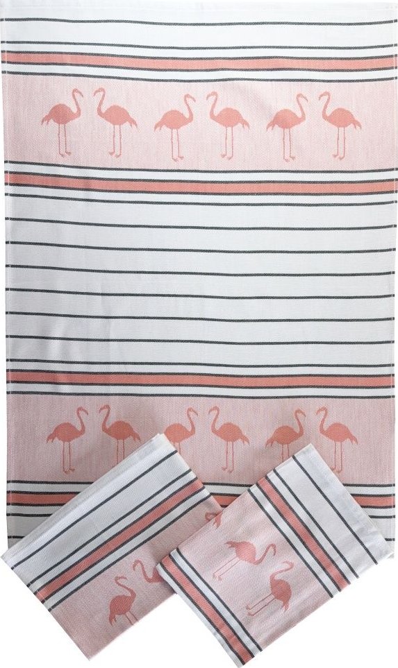 SVITAP sleep well Utěrky Extra savé 50x70 cm Plameňáci, 3 ks