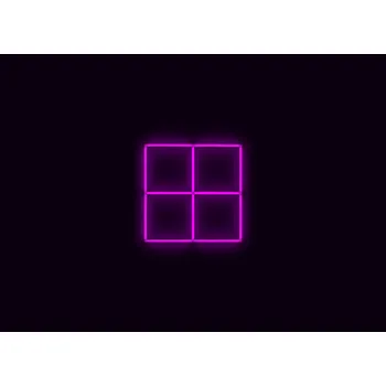 Kompletní LED čtyřhranné svítidlo růžové, rozměr: 4 elementy 88 x 88 cm