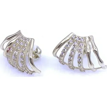 Náušnice Diante Zlaté náušnice s bílým kamenem 31513775