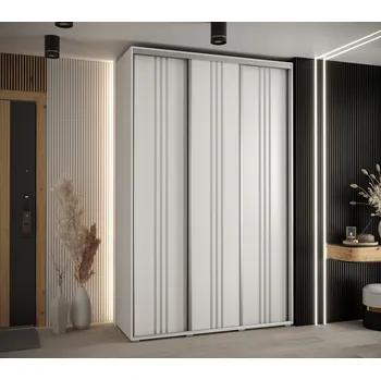 Šatní skříň Šatní skříň ASIRI 6 - 150/60 cm, bílá / stříbrná