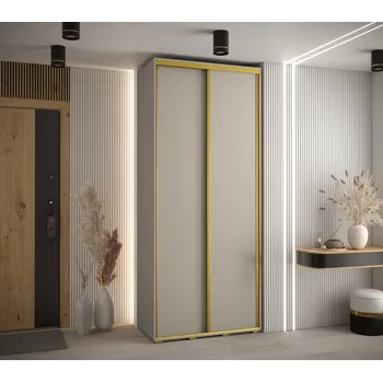 Šatní skříň Šatní skříň INDIRA 1 - 100/45 cm, kašmír / zlatá