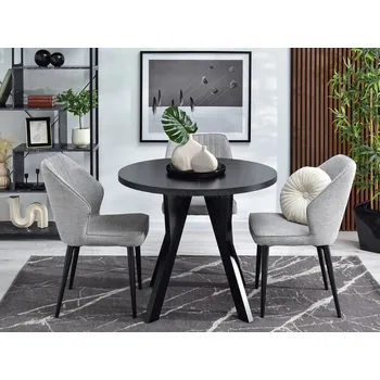 Jídelní stůl Kulatý rozkládací stůl 100(180)x100 WENDER - černý