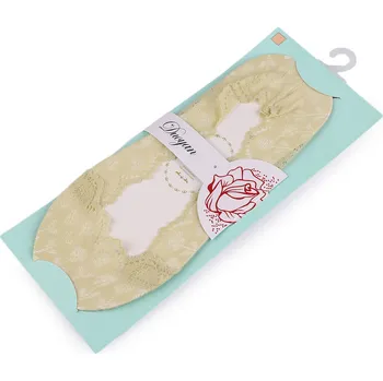 Dámské ponožky Dámské / dívčí ponožky do tenisek / balerín krajkové s protiskluzem, střední, 4 zelená sv.