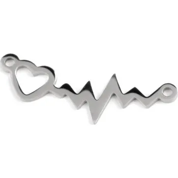 Přívěsek Přívěsek / mezidíl k výrobě šperků z nerezové oceli nekonečno, kost, motýl, srdce, velké, 5 platina srdce