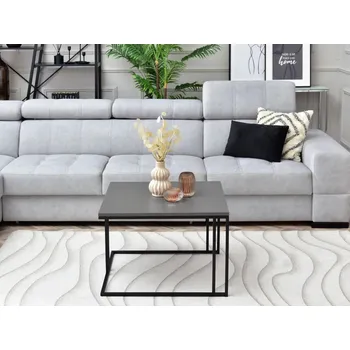 Konferenční stolek Malý konferenční stolek VINOD - šedý grafit / černý