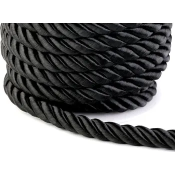Šňůra kroucená Ø10 mm, střední, 3 černá