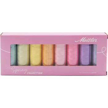 Nit Sada bavlněných nití Silk-finish Mettler 8x150 m, střední, 1 mix jaro