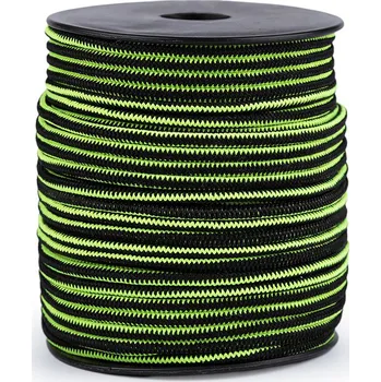 Kulatá pruženka Ø2,5 mm připomínající zip, střední, 1 zelená neon černá