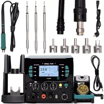 Páječka Výkonná pájecí stanice Yihua 983D s výkonem 1300 W, 3 v 1: hrot, horký vzduch, napájecí zdroj