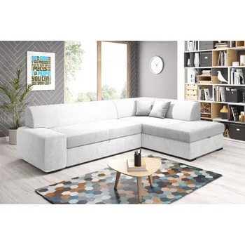 Sedací souprava Rohová sedací souprava VALTRUDA - bílá, pravý roh