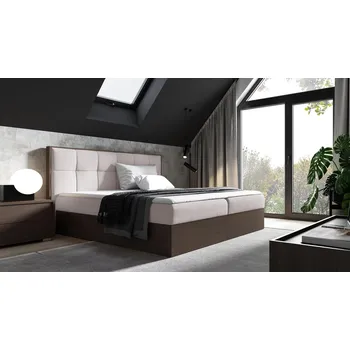 Postel Kontinentální postel 180x200 CHANTELLE 8 - tmavý dub / béžová + topper ZDARMA