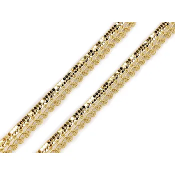 Leonský prýmek s flitry šíře 16 mm, střední, zlatá