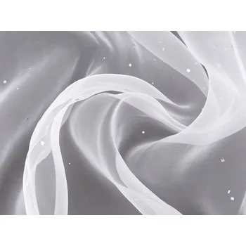 Organza s hvězdičkami s hologramem, střední, 1 Off White