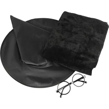 Karnevalový kostým Karnevalový kostým čaroděj, čarodějnice, střední, černá