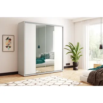 Šatní skříň Šatní skříň 200/245 JESICCA se zrcadlem - bílá