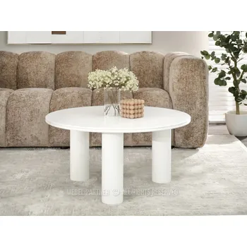 Konferenční stolek Kulatý konferenční stolek RAHIM - bílý